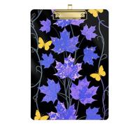 Viola Foglia d'Acero e Farfalla Modello Bambini Appunti Foro Standard per Calcio Softball Coaching Dimensioni 9 x 12