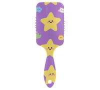 Viola Giallo Stelle Carino amichevole spazzole per colpo Progettato massaggio del cuoio capelluto per la perdita dei capelli con manico ergonomico cepillo para cabello rizado
