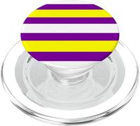 Viola Giallo Strisce Bianche A Righe New Orleans Mardi Gras PopSockets PopGrip per MagSafe