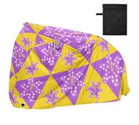 Viola Giallo Triangolo Forme gigli Impermeabile Bike Covers Outdoor con fori di blocco Indoor Outdoor Storage Road Bike Cover Adatto per la maggior parte cobertor para motocicleta