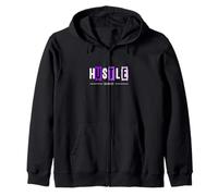 Viola Hustle Harder Viola Grafica Felpa con Cappuccio