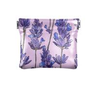 Viola Lavanda Donna In Pelle Monete Portamonete Unico Mini Cambiamento Portafoglio Tasca Monete per Uomo Donna Viaggio, Lavanda viola, 4.33"(L) x 3.74"(W) x 0.39"(H), classico