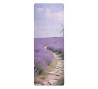 Viola Lavanda Windmill Yoga Mat asciugamano per la casa stampato, antiscivolo, tappetino yoga asciugamano antiscivolo per yoga caldo e borsa tapete para ejercicio 180,3 x 66 cm