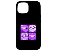 Viola Leggi Le Mie Labbra Grafica Viola Custodia per iPhone 15