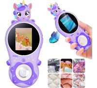 Viola Microscopio Portatile 200X per Bambini, Mini Microscopio Tascabile Con Sch