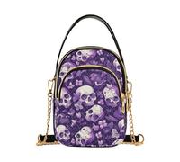 Viola Misterioso Fiore Teschio borse a tracolla alla moda con multi tasche borsa per le donne per la festa della mamma