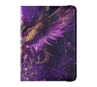 Viola Misterioso Uccello Cuoio Decorativo Porta Passaporto per Viaggio Vaccino Caso Della Copertura Della Protezione Del Passaporto, Uccello misterioso viola, 1 size