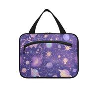 Viola Misterioso Universo Pianeta Appeso Viaggio Trucco Borse con gancio, Designer Essenziale Trucco Organizzatore Bag per Viaggio Must Haves Hotel bolsas de maquillaje para Mujer L