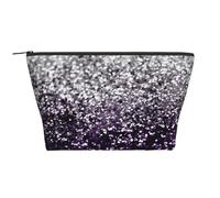 Viola Nero Argento Glitter, Borsa da toilette Borsa per trucco Borsa per cosmetici Borsa da toilette da viaggio portatile