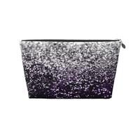 Viola Nero Argento Glitter, Borsa da toilette Borsa per trucco Borsa per cosmetici Borsa da toilette da viaggio portatile