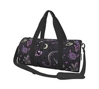 Viola Nero Goth Spettrale Sport Borsa Da Palestra Con Scompartimento Scarpe Impermeabile Borsone Da Viaggio Per Gli Uomini Donne Con Cinturino Regolabile, Nero, One Size