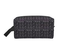 Viola Nero Goth Spooky Stampa Unisex Grande Capacità Viaggio Toiletry Bag Daily Storage Portable Cosmetic Pouch
