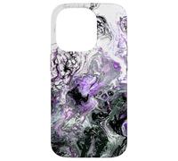 Viola Nero Grigio Astratto Fluid Art Custodia per iPhone 14 Pro