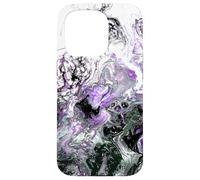 Viola Nero Grigio Astratto Fluid Art Custodia per iPhone 15 Pro