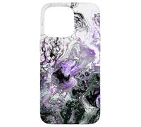 Viola Nero Grigio Astratto Fluid Art Custodia per iPhone 15 Pro Max