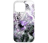 Viola Nero Grigio Astratto Fluid Art Custodia per iPhone 16 Pro