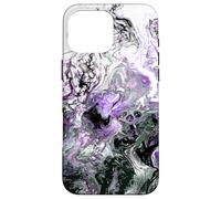 Viola Nero Grigio Astratto Fluid Art Custodia per iPhone 16 Pro Max