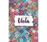 Viola: Notebook A5 | Personalized name Viola | Birthday gift for women, girl, mom, sister, daughter ... | Design : ethnic floral | 120 lined pages journal, small size A5 (ca. 6 x 9 inches)