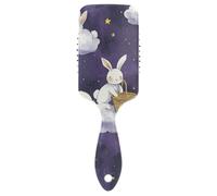 Viola Nuvole Conigli Luna antistatico spazzola per capelli uomini Progettato massaggiatore testa per asciugatura con manico ergonomico cepillo para cabello de mujer