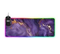 Viola Oro Lusso Texture Marmo Ricarica Wireless Incandescente desktop animale pad grande animale tappetino per il mouse per laptop grande lavoro 31,5x11,8 pollici