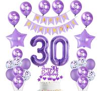 Viola Palloncini 30 anni donna compleanno Decorazioni 30 anni palloncino, Decorazioni compleanno 30 donna, Ghirlanda viola Happy Birthday, Decorazione torta 30 ragazza