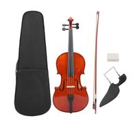 Viola per principianti con custodia per l’archetto e colofonia, viola in legno di abete massiccio, strumento a corda dal colore naturale per chi impara la musica, include una viola