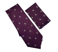 Viola Plum Teschi Cravatta Tasca Quadrato Fiocco Cravatta IN Abbinato Set Da