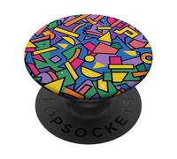 Viola Retro 80s 90s Geometrico Linea Flow Pattern PopSockets PopGrip Adesivo