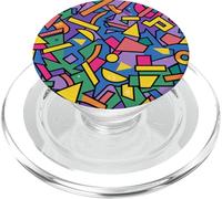 Viola Retro 80s 90s Geometrico Linea Flow Pattern PopSockets PopGrip per MagSafe