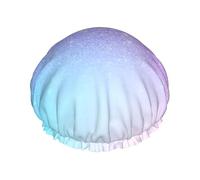 Viola Rosa Glitter Ombre Blu Gradiente,Cuffia da doccia, cuffia da notte, doppio strato, impermeabile, elastica, riutilizzabile.