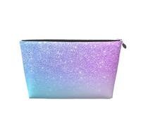 Viola rosa Glitter Ombre sfumatura blu, Borsa da toilette Borsa per trucco Borsa per cosmetici Borsa da toilette da viaggio portatile