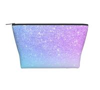 Viola rosa Glitter Ombre sfumatura blu, Borsa da toilette Borsa per trucco Borsa per cosmetici Borsa da toilette da viaggio portatile