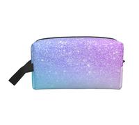 Viola rosa Glitter Ombre sfumatura blu, Borsa per il trucco Borsa per cosmetici Borsa da viaggio portatile da viaggio Borsa per trucco Organizer