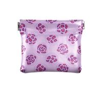 Viola Rosa Leopard Fur Print Donne In Pelle Portafoglio Contanti Fancy Mini Coin Purse Pouch per le Donne