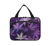 Viola scuro Foglie d'acero Appeso Borsa da barba per gli uomini Viaggio con gancio, Designer Essential Snack Bag per le Donne Viaggio Viaggio Bolsa para guardar maquillaje L