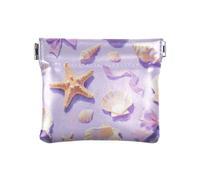 Viola Stella Marina Conchiglie di Modo Delle Donne di Cuoio Della Moneta Cambiamento Della Borsa Portatile Del Raccoglitore Del Raccoglitore Titolare