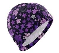 Viola Stelle Leopard Print nuotare adulto per adulti Capelli Corti tappi impermeabili per il nuoto Protezione dei capelli e Drag Riduzione gorras de natacion para mujer