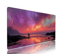 Viola Tappetino Mouse xxl Gaming Accessori Sottomano Scrivania Grande Tappetino Mouse e Tastiera Cielo stellato Accessori pc 1000x500x3mm Desk Mat, con Base in Gomma Antiscivolo Bordo Cucito d-991