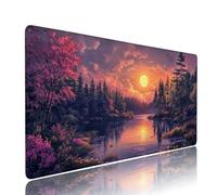 Viola Tappetino Mouse xxl Gaming Accessori Sottomano Scrivania Grande Tappetino Mouse e Tastiera Luna Accessori pc 1400x600x3mm Ufficio Desk Mat, con Base in Gomma Impermeabile e Antiscivolo d-996