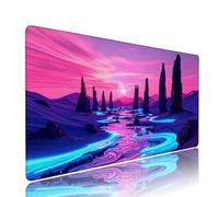 Viola Tappetino Mouse xxl Gaming Accessori Sottomano Scrivania Grande Tappetino Mouse e Tastiera Paesaggio Accessori pc 700x300x3mm Ufficio Desk Mat, Base in Gomma Impermeabile e Antiscivolo d-955