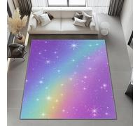 Viola Tappeto Moderno Morbido 50x80 cm - Motivo Onirico Sfumatura Arcobaleno Di Colori, Tappeti Camera da Letto Antiscivolo Tappeto Soggiorno Lavabile Tappeti Pelo Corto Piccole Dimensioni