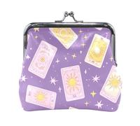 Viola Tarocchi Oroscopo PU Leather Change Purse Unique Card Cases Money Organizers per le donne