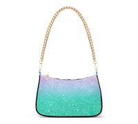Viola Teal Aqua Glitter Gradiente Floreale Borse a Spalla per Le Donne Pochette Da Sera Borsa Della Catena Cinghia Del Telefono