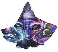 Viola UFO Planet Space Star Galaxy Alien Baby Halloween Mantello con cappuccio Mantello Adulto Uomini e Donne Mantelli Cosplay Forniture per Partito Vestiti Regalo Costumi