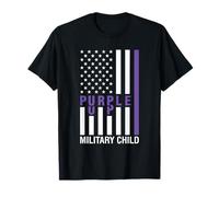 Viola Up For Military Kids Bandiera Americana Militare Bambino Maglietta