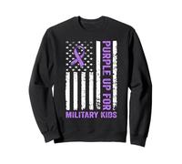 Viola Up For Military Kids Militare Bambino Mese Bandiera USA Felpa