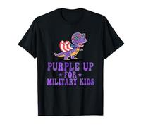Viola Up For Military Kids Viola Alligatore Bandiera Americana Maglietta