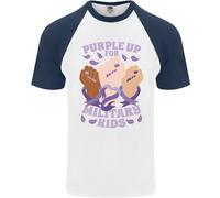 Viola Up per Militare Bambini Militare Brats Uomo S/S Baseball T-Shirt