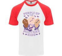 Viola Up per Militare Bambini Militare Brats Uomo S/S Baseball T-Shirt
