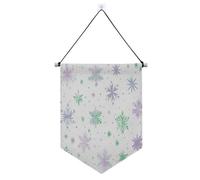 Viola-verde Natale fiocchi di neve banner per appendere con asta telescopica bandiere banner decorazione esterna per Festival & giorno speciale suministros para fiesta de a?o nuevo